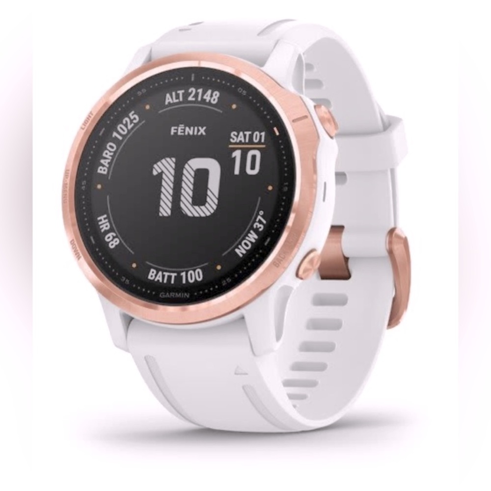 fenix® 6S - Pro and Sapphire Editions Pro -
Rose Gold-tone with White Band🤍🤍